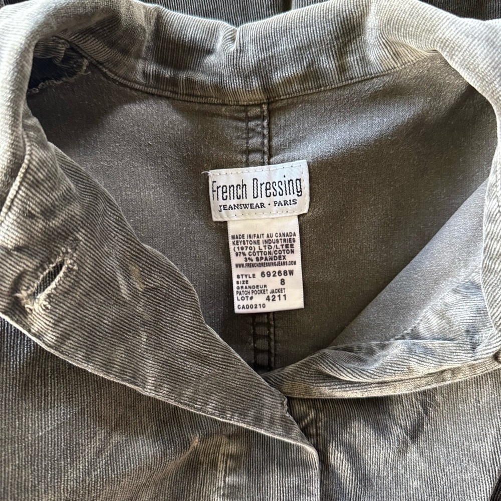 FDJ French Dressing Jeanswear Vintage Olive Green Corduroy Shacket and Pant Set - Picture 5 of 11